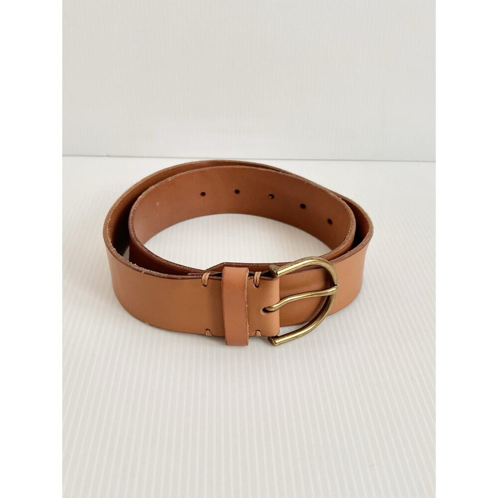 American Eagle Leather Brass Light Golden Brown Belt AE Women’s SMALL Cowhide